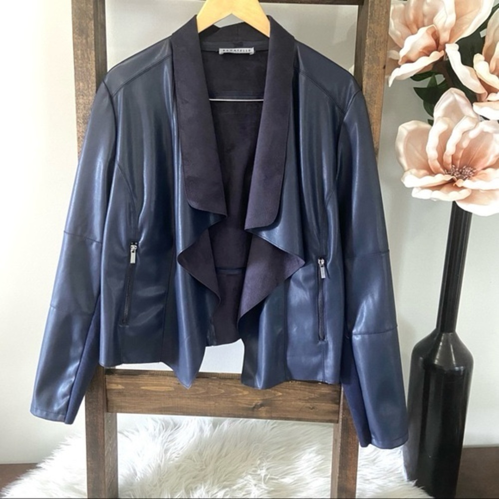 Bagatelle faux leather open jacket sz L